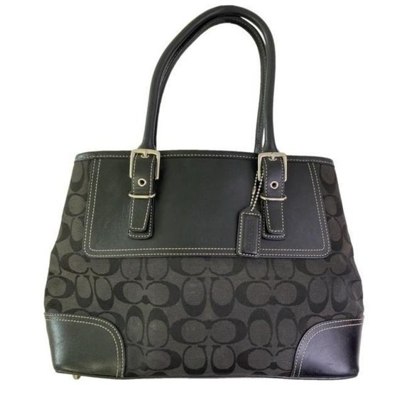 Coach Handbags - coach bag gray black fabric tote